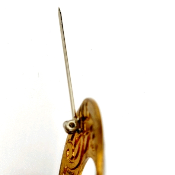 60's Copper Enamel Guilloche Brooch - Picture 11 of 14